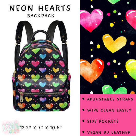 Batch #309 - Card Holders & Mini Backpacks - Closing 3/24 - ETA late May - Neon Hearts Mini Backpack