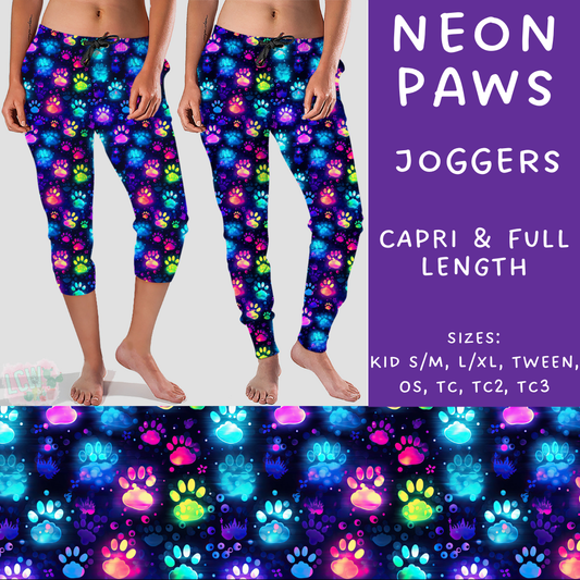 Batch #236 - Fun Run 6 - Closes 11/13 - ETA early Jan - Neon Paws Full and Capri Length Joggers