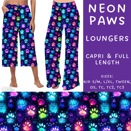 Batch #236 - Fun Run 6 - Closes 11/13 - ETA early Jan - Neon Paws Capri and Full Length Loungers