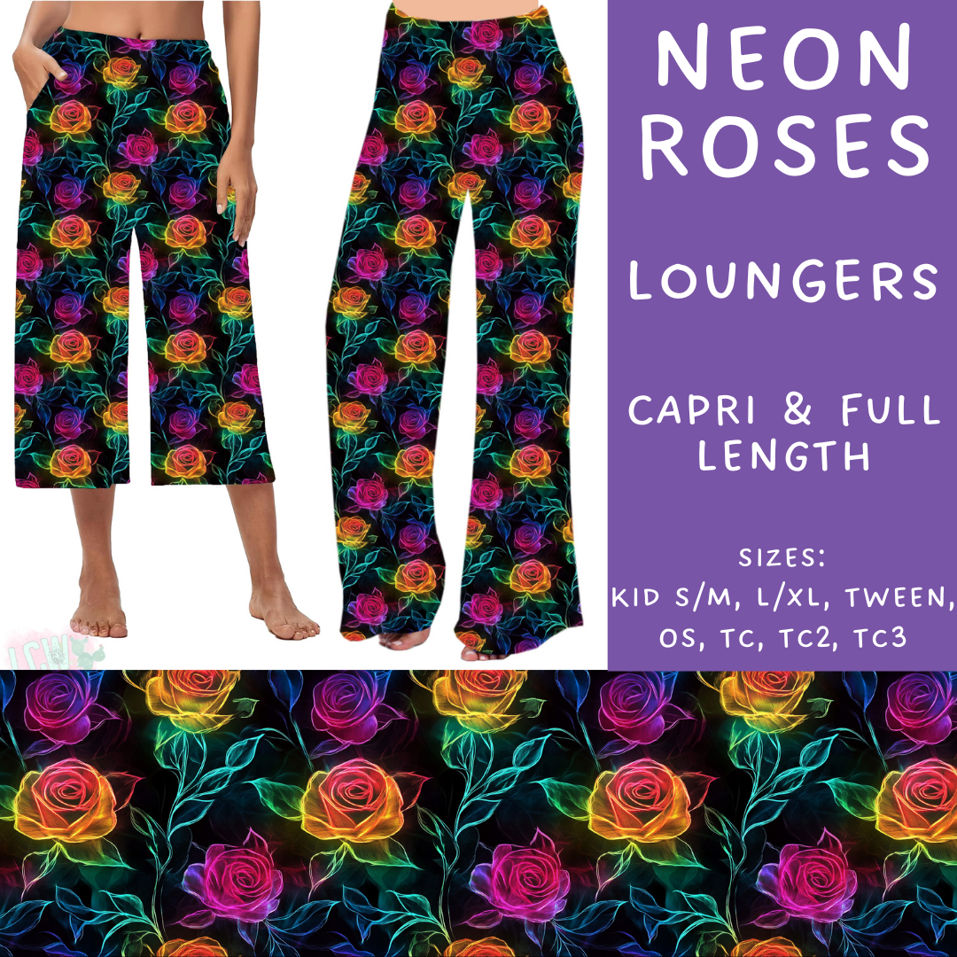 Batch #236 - Fun Run 6 - Closes 11/13 - ETA early Jan - Neon Roses Capri and Full Length Loungers