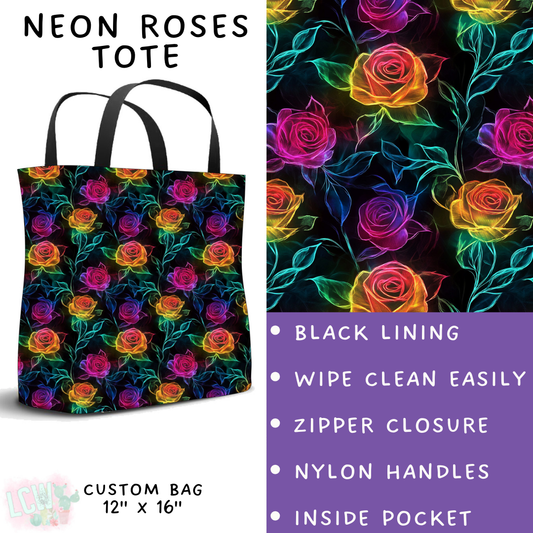 Batch #236 - Fun Run 6 - Closes 11/13 - ETA early Jan - Neon Roses Tote