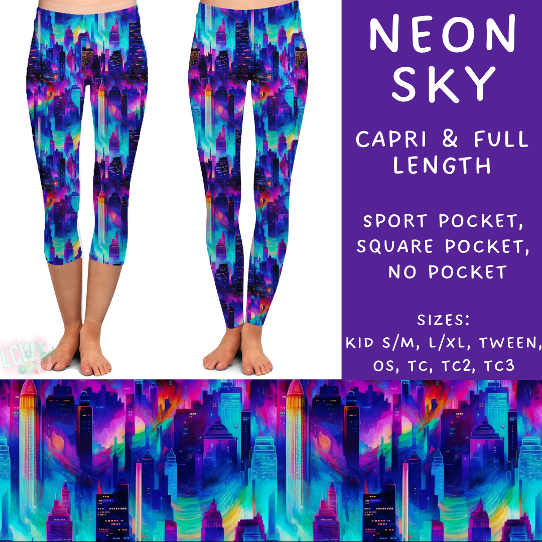 Batch #236 - Fun Run 6 - Closes 11/13 - ETA early Jan - Neon Sky Full and Capri Length Leggings