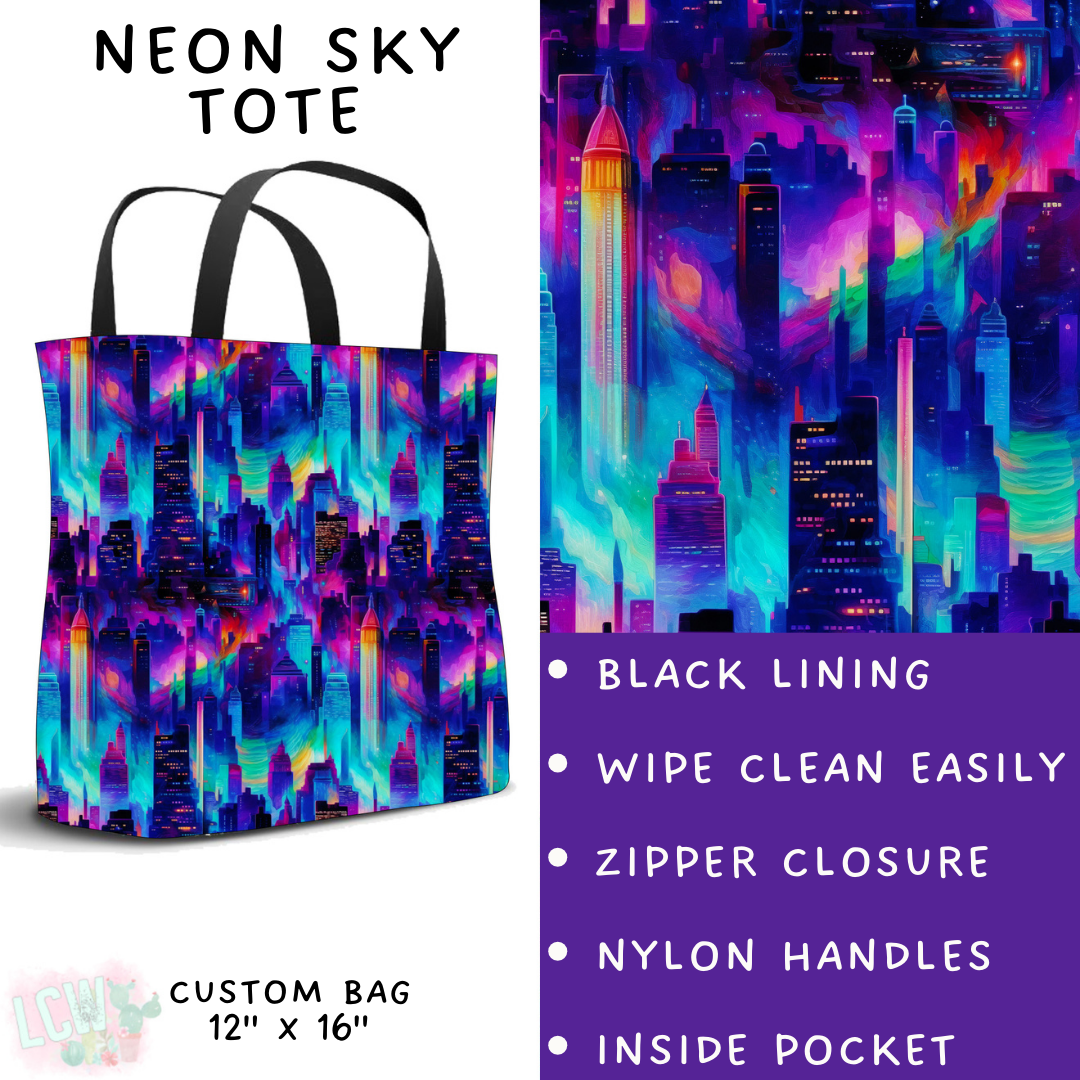 Batch #236 - Fun Run 6 - Closes 11/13 - ETA early Jan - Neon Sky Tote