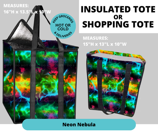 Preorder! Closes 2/26. ETA May. Neon Nebula Shopping & Insulated Tote