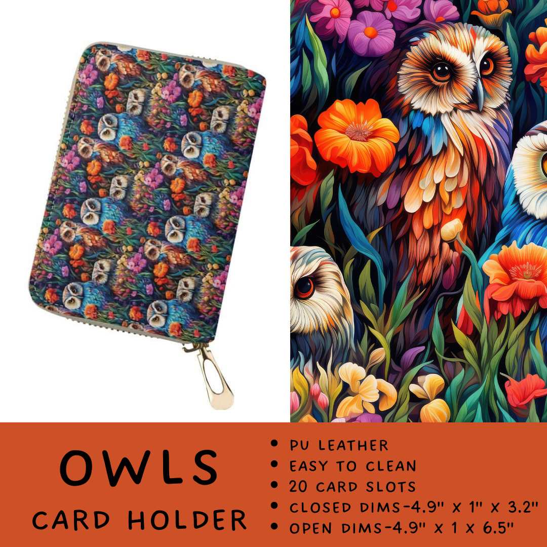 Batch #309 - Card Holders & Mini Backpacks - Closing 3/24 - ETA late May - Owls Card Holder