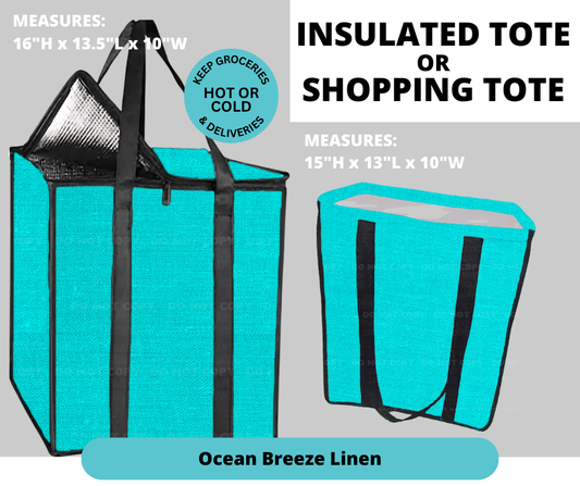 Preorder! Closes 2/26. ETA May. Ocean Breeze Linen Shopping & Insulated Tote