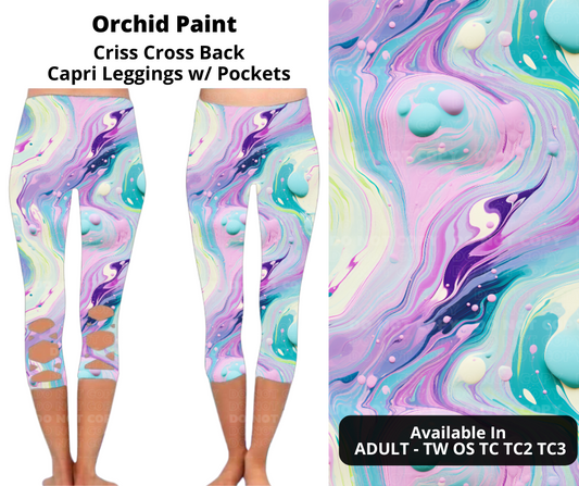 Preorder! Closes 1/29. ETA April. Orchid Paint Criss Cross Capri w/ Pockets