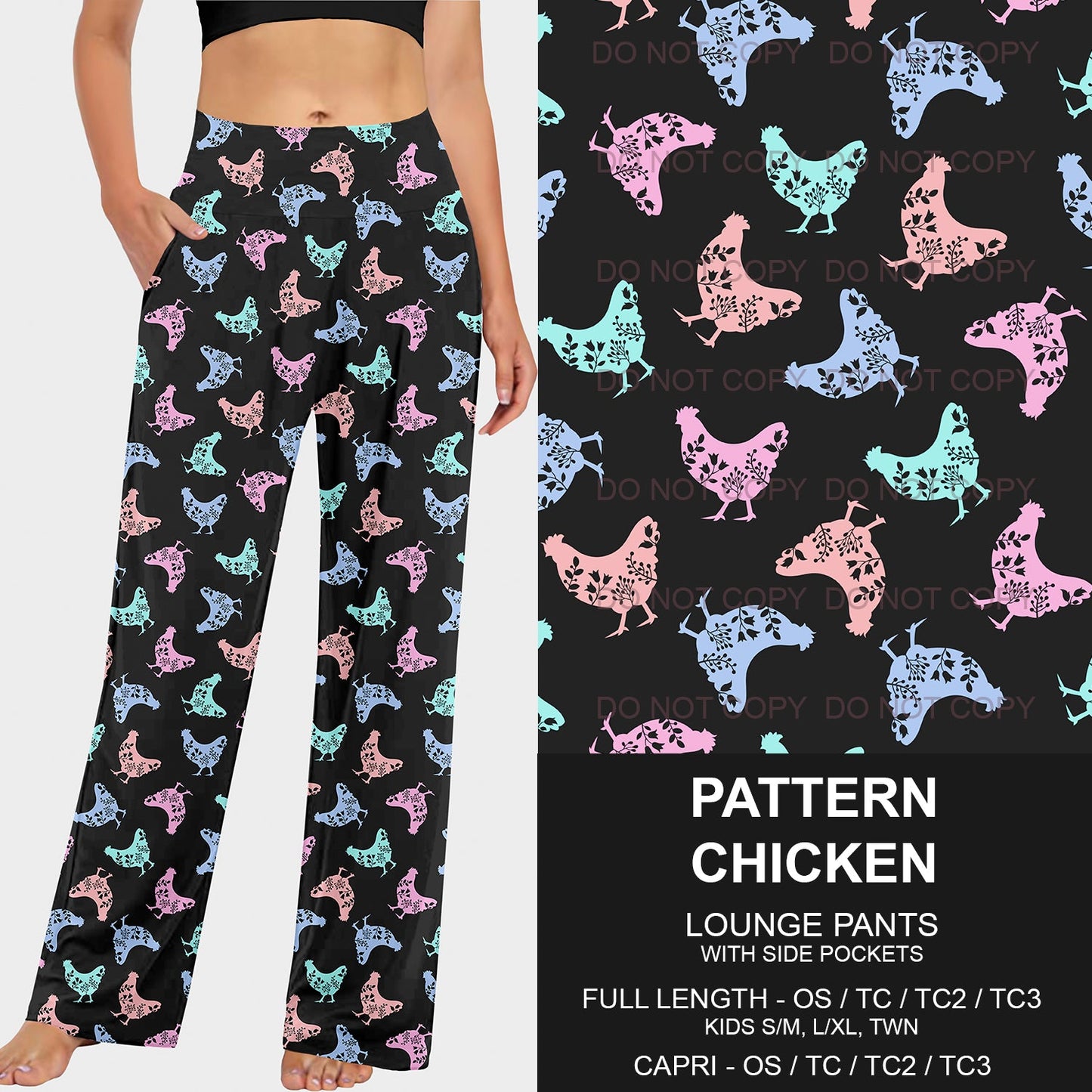 B209 - Preorder Pattern Chicken Lounge Pants (Closes 2/02. ETA: early May)