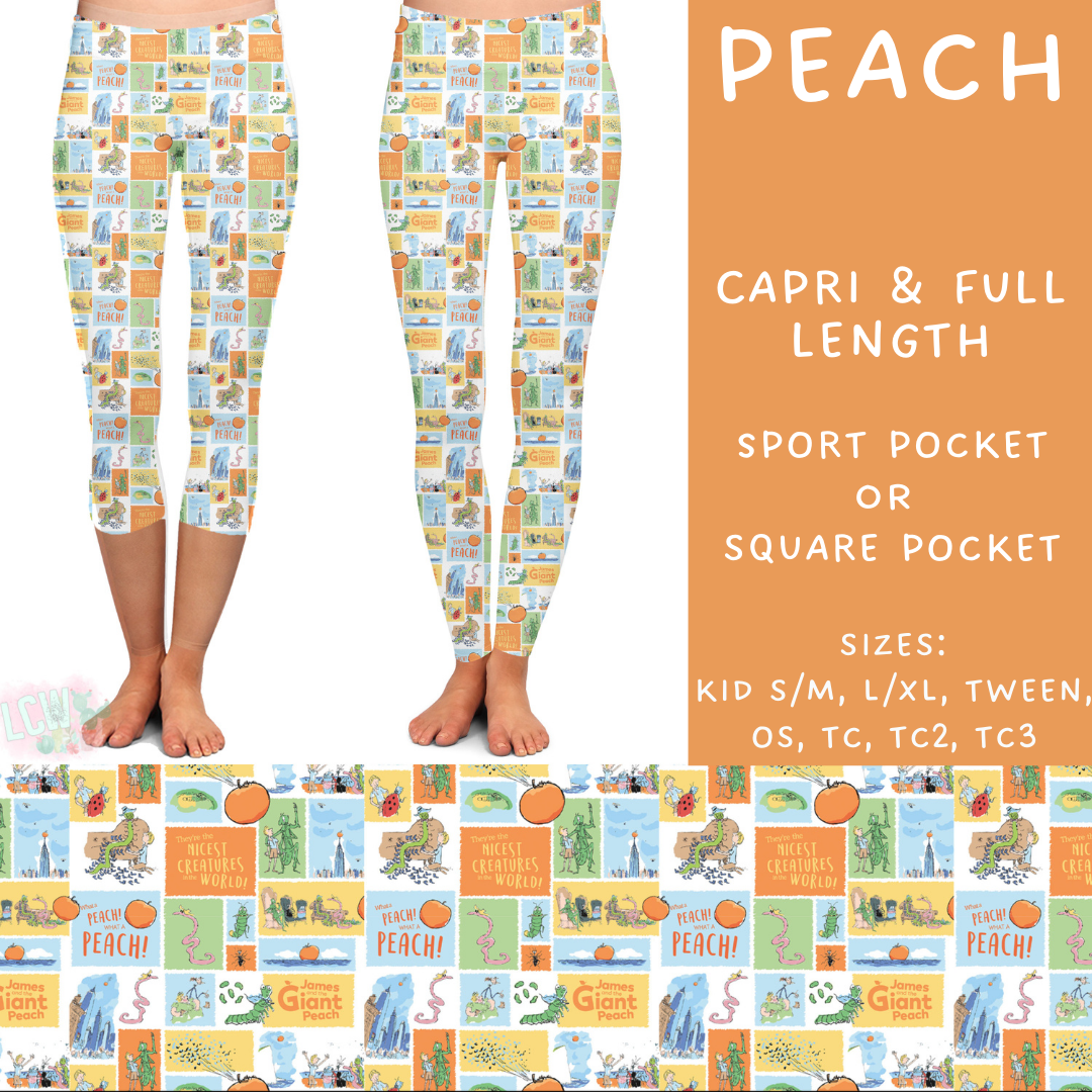 Batch #308 - Storybook Collection 2 - Closes 3/21 - ETA mid May - Peach Full and Capri Length Leggings