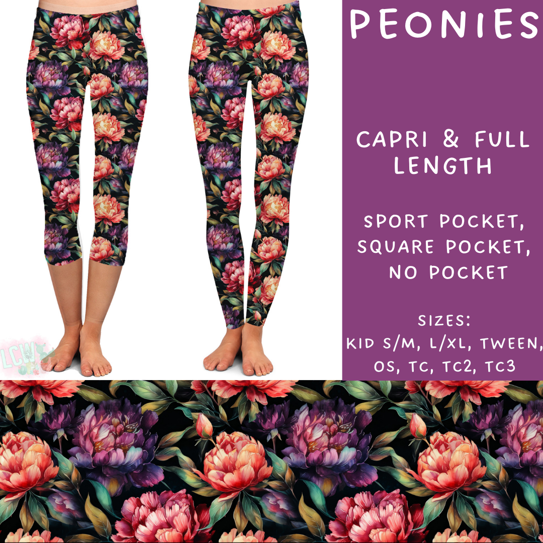 Batch #235 - September Request Run - Closes 11/11 - ETA late Dec - Peonies Full and Capri Length Leggings