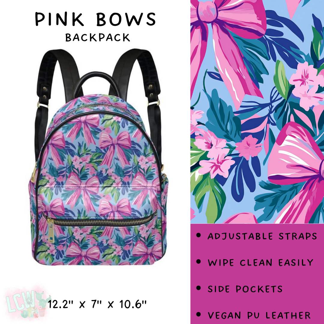 Batch #309 - Card Holders & Mini Backpacks - Closing 3/24 - ETA late May - Pink Bows Mini Backpack