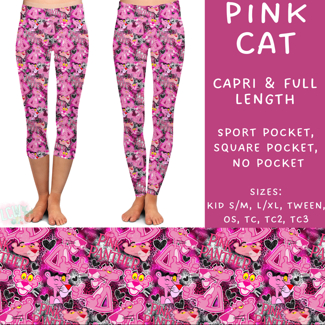 Batch #235 - September Request Run - Closes 11/11 - ETA late Dec - Pink Cat Full and Capri Length Leggings