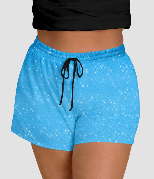 RTS - Pretty Blue Sparkle Jogger Shorts