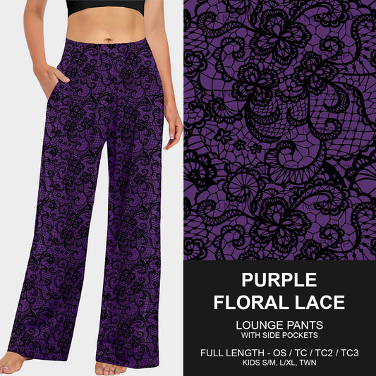 B215 - Preorder Purple Floral Lace Lounge Pants (Closes 3/02. ETA mid May)