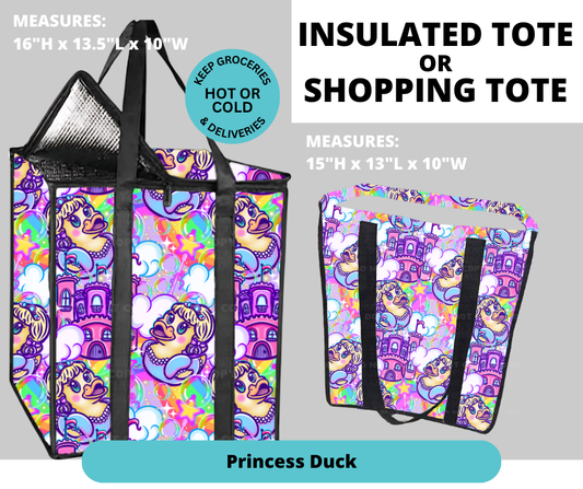 Preorder! Closes 2/26. ETA May. Princess Ducks Shopping & Insulated Tote