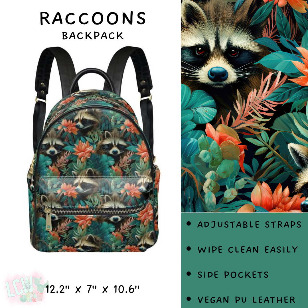 Batch #309 - Card Holders & Mini Backpacks - Closing 3/24 - ETA late May - Raccoons Mini Backpack