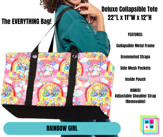 Rainbow Girl Collapsible Tote