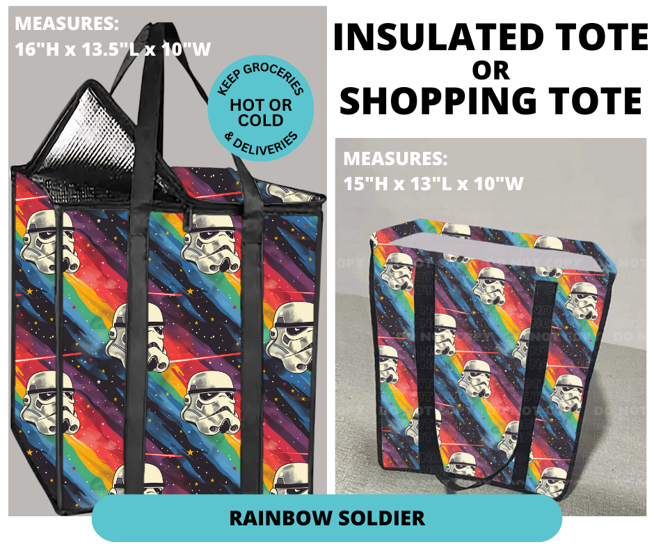 Preorder! Closes 12/30. ETA March. Rainbow Soldier Shopping or Insulated Tote