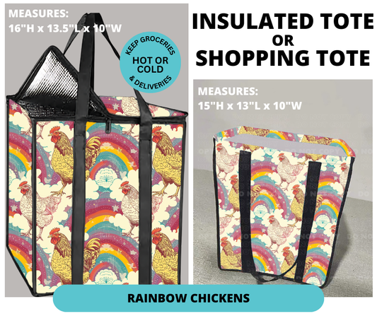 Preorder! Closes 12/30. ETA March. Rainbow Chickens Shopping or Insulated Tote