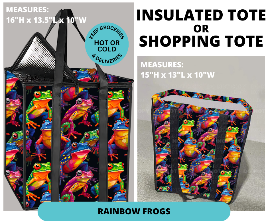 Preorder! Closes 12/30. ETA March. Rainbow Frogs Shopping or Insulated Tote