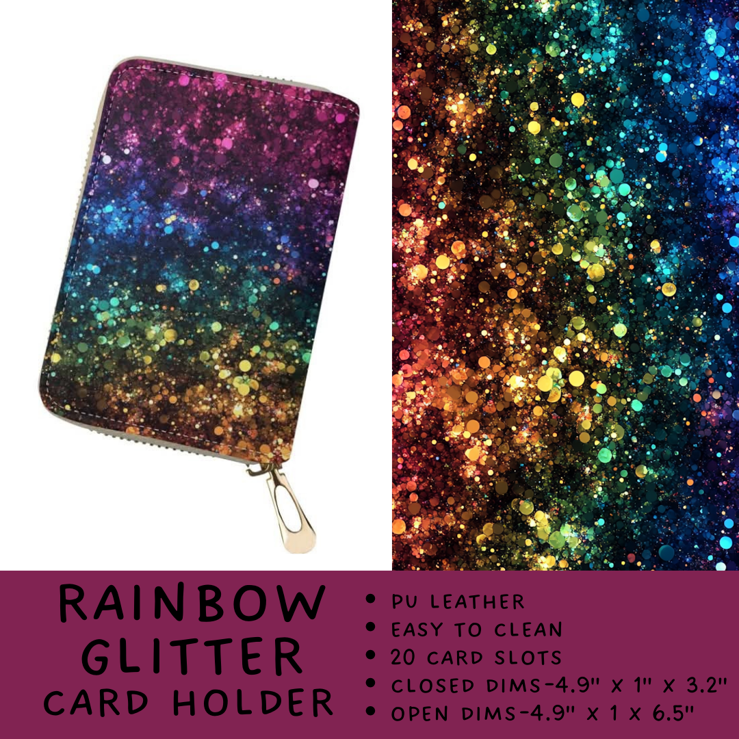 Batch #309 - Card Holders & Mini Backpacks - Closing 3/24 - ETA late May - Rainbow Glitter Card Holder