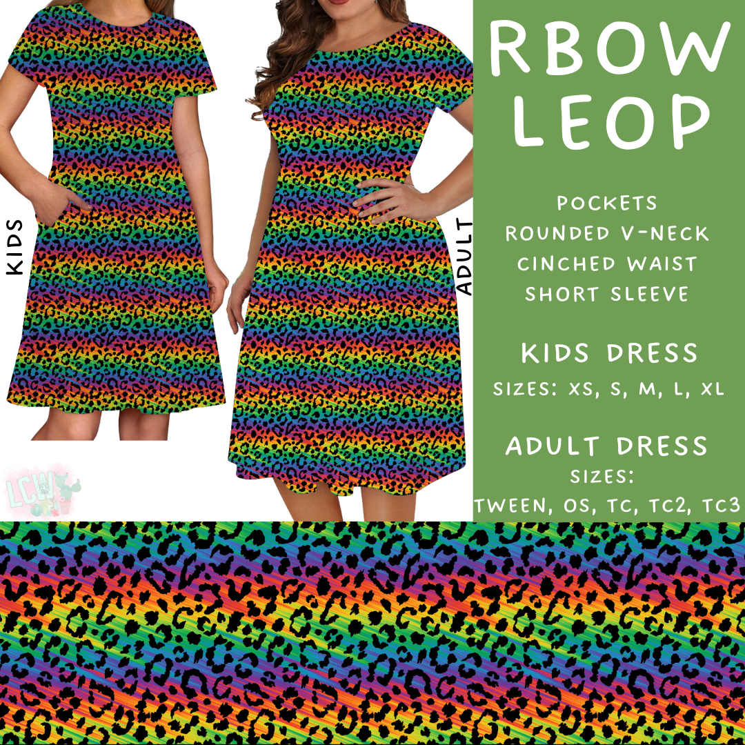 Batch #274 - Fun Run 7 - Closes 1/22 - ETA late March - Rbow Leop Adult & Kids Dresses