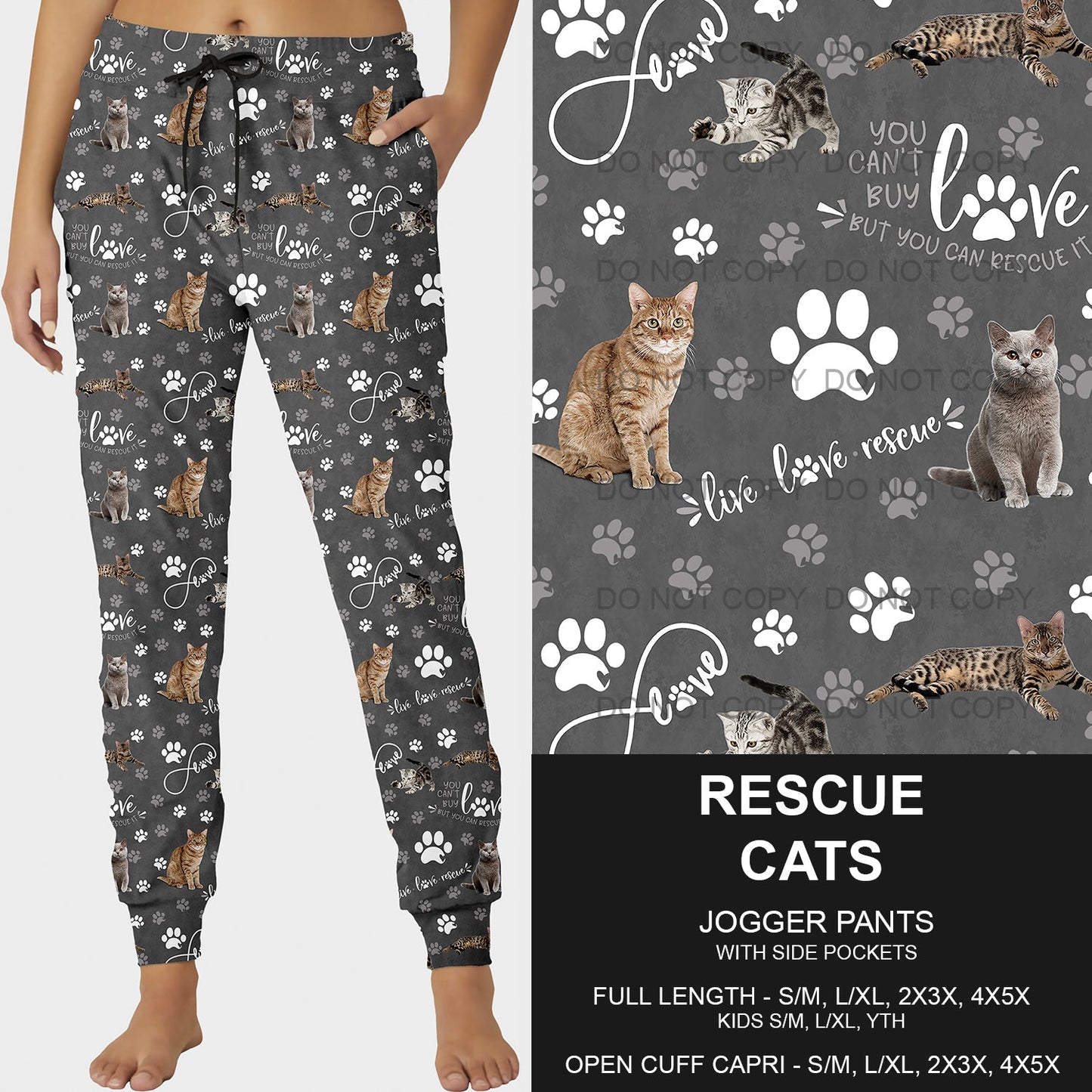 B218- Preorder Rescue Cats Joggers (Closes 3/16. ETA: early June)