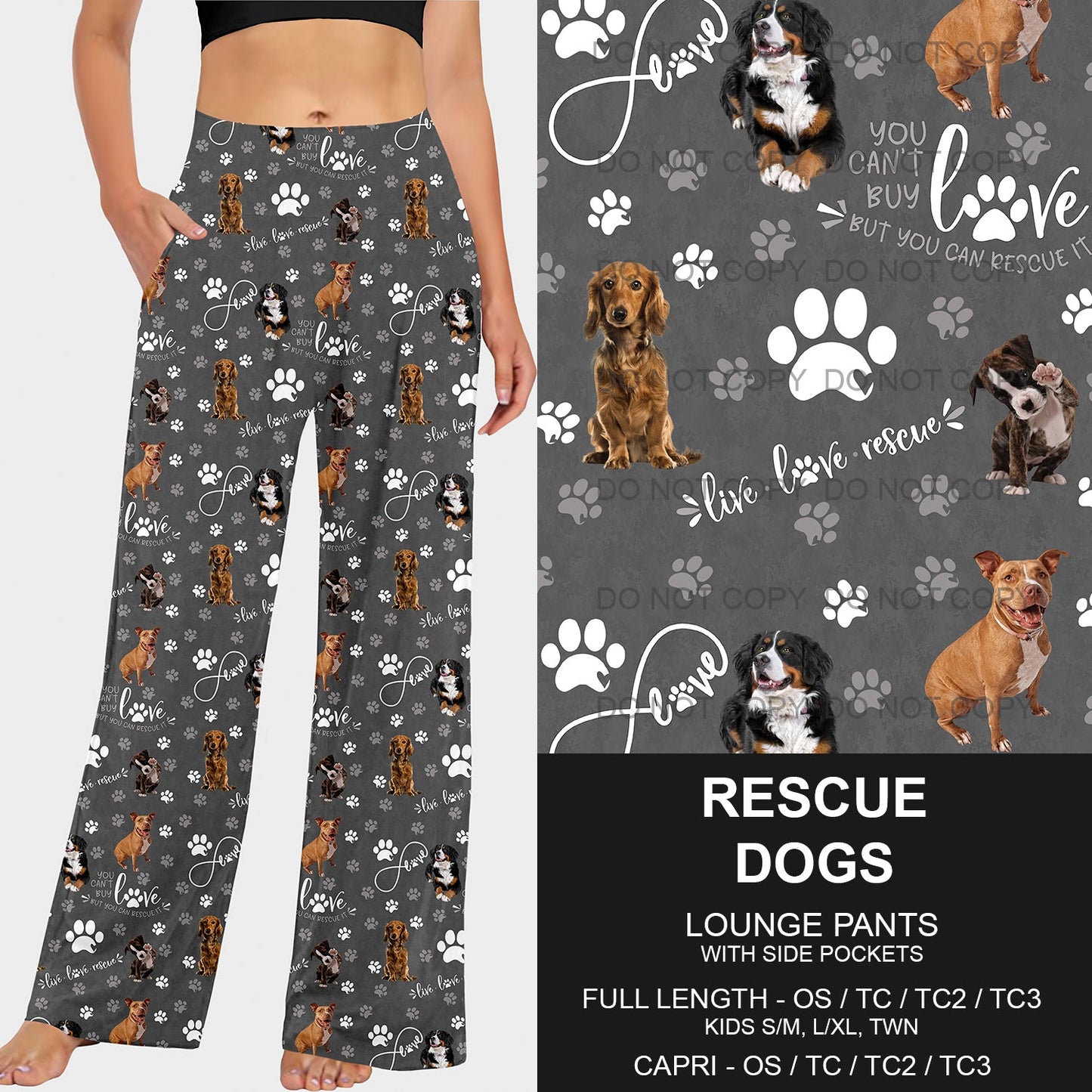 B218 - Preorder Rescue Dogs Lounge Pants (Closes 3/16. ETA: early June)