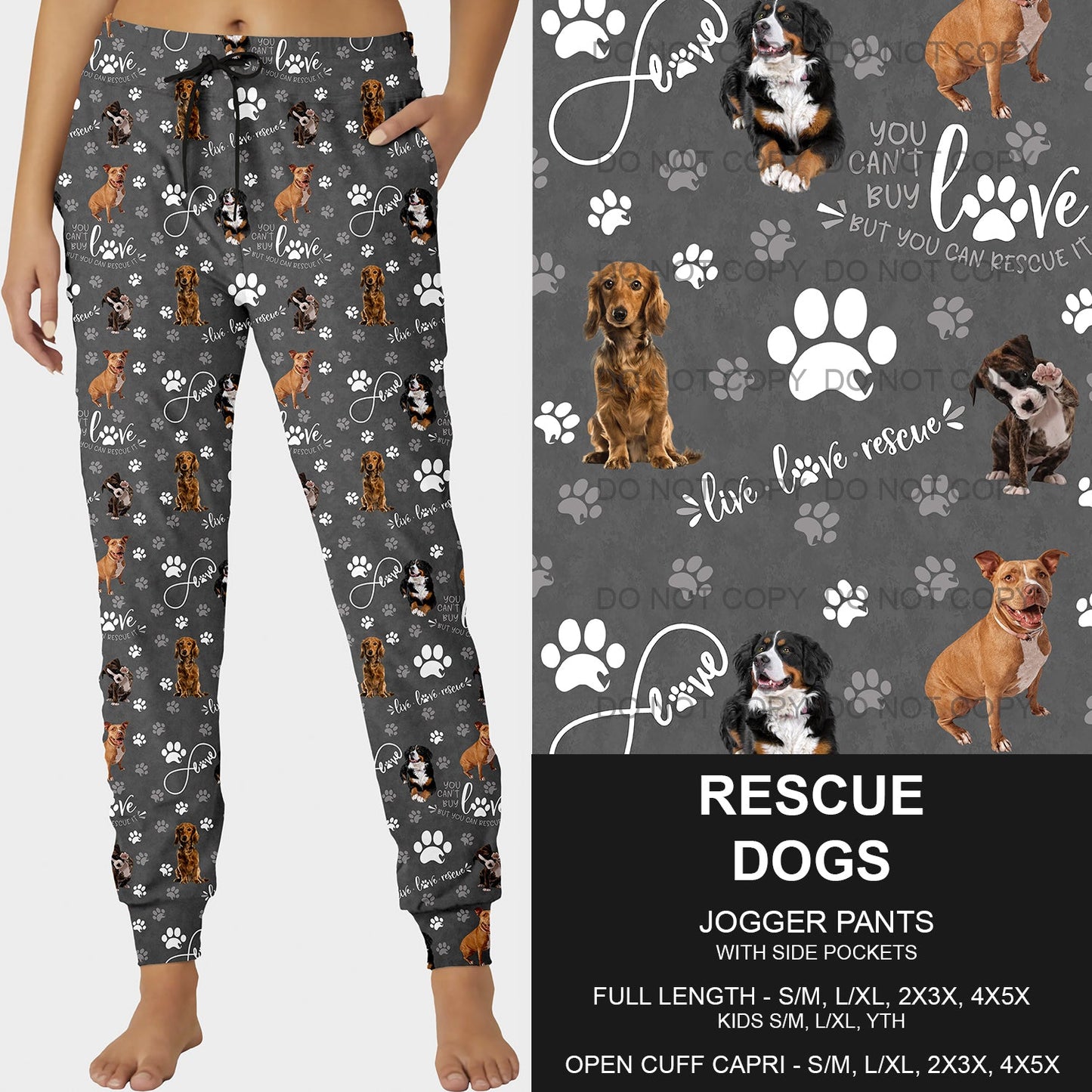 B218- Preorder Rescue Dogs Joggers (Closes 3/16. ETA: early June)