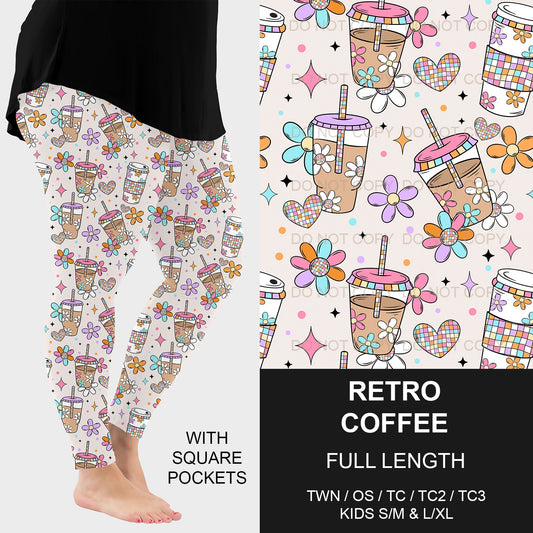 B215 - Preorder Retro Coffee Leggings w/ Pockets (Closes 3/02. ETA mid May)