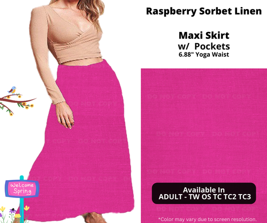 Preorder! Closes 1/15. ETA April. Raspberry Sorbet Linen Maxi Skirt