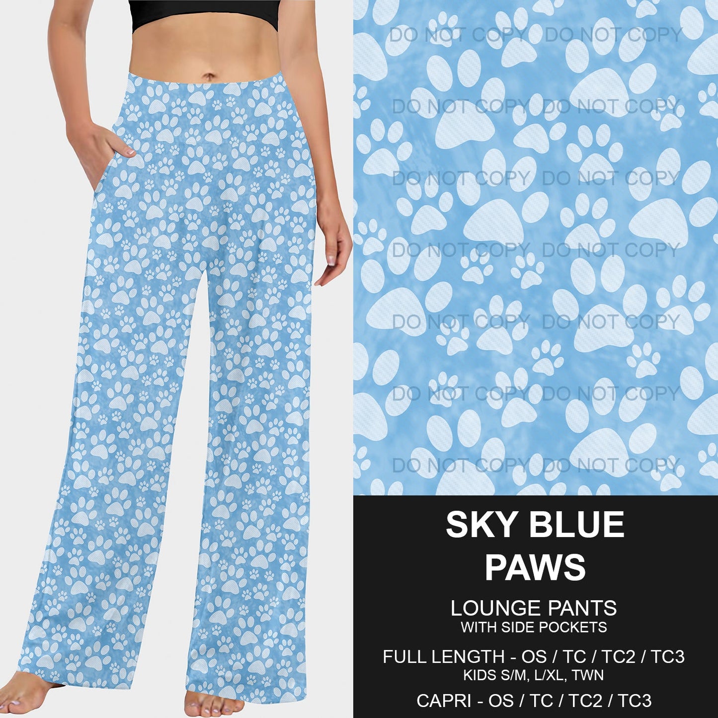 B218 - Preorder Sky Blue Paws Lounge Pants (Closes 3/16. ETA: early June)