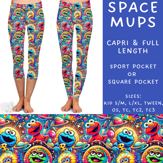 Batch #297 - Cool Characters 8 - Closes 3/3 - ETA late April - Space Mups Full and Capri Length Leggings