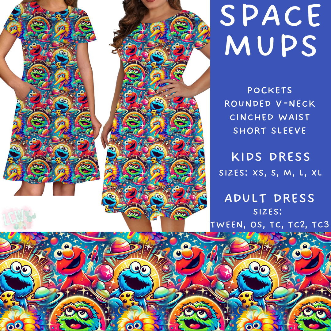 Batch #297 - Cool Characters 8 - Closes 3/3 - ETA late April - Space Mups Adult & Kids Dresses