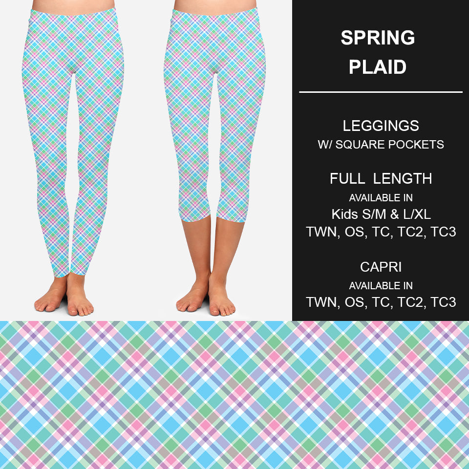 RTS - Spring Plaid Leggings w/ Pockets