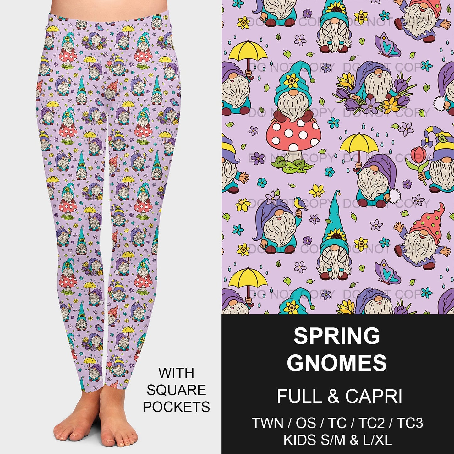 B209 - Preorder Spring Gnomes Leggings w/ Pockets (Closes 2/02. ETA: early May)