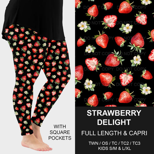 B219 - Preorder Strawberry Delight Leggings w/ Pockets (Closes 3/23. ETA: early June)