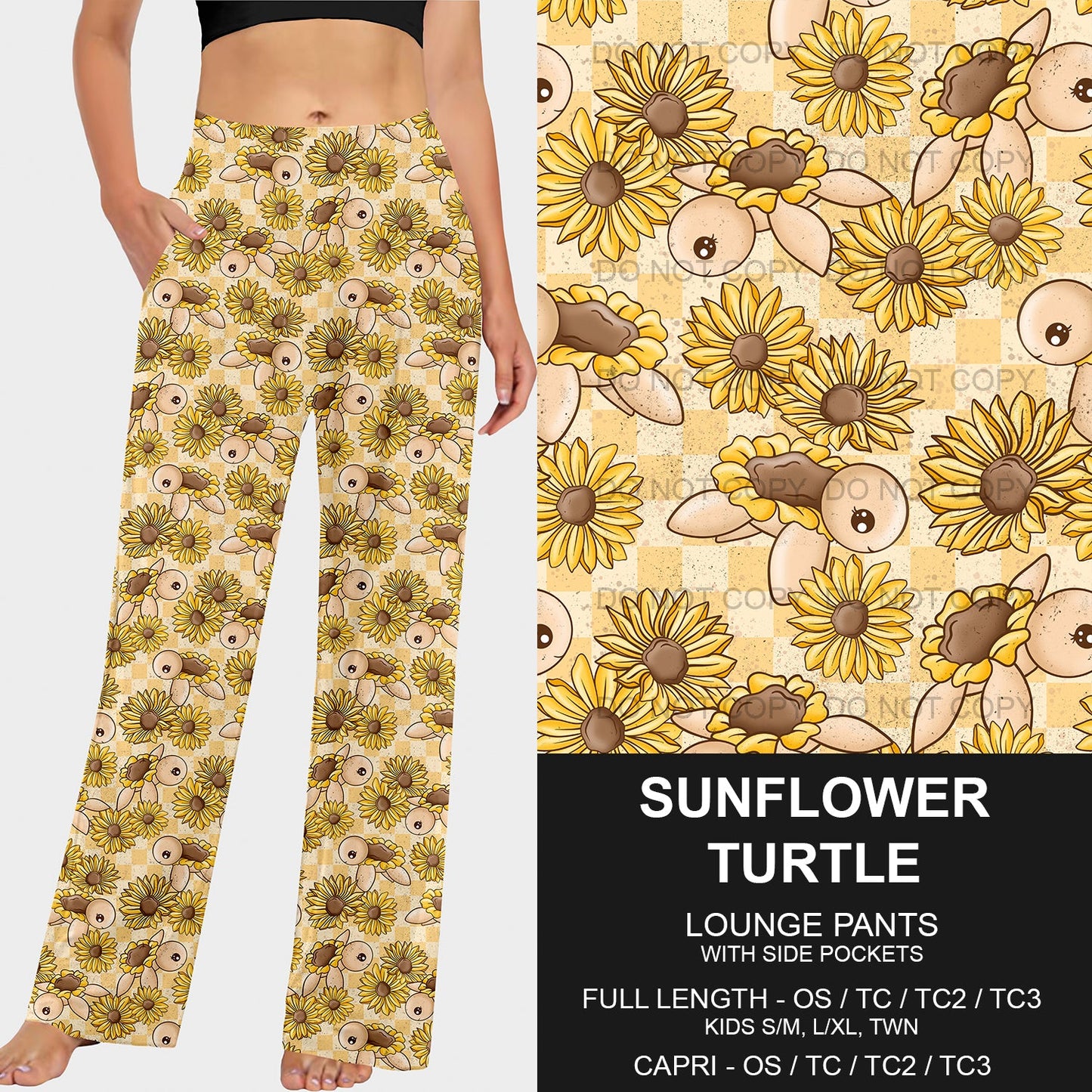 B209 - Preorder Sunflower Turtle Lounge Pants (Closes 2/02. ETA: early May)