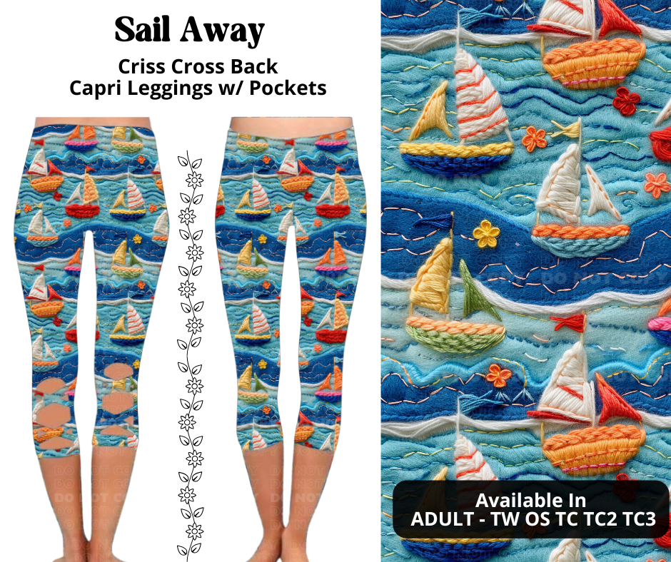 Preorder! Closes 3/27. ETA June. Sail Away Criss Cross Capri w/ Pockets