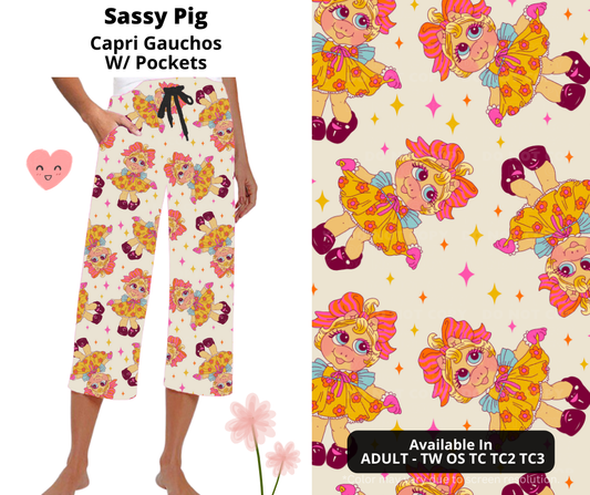 Preorder! Closes 3/3. ETA June. Sassy Pig Capri Gauchos