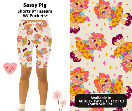 Preorder! Closes 3/3. ETA June. Sassy Pig 9" Inseam Shorts w/wo Pockets