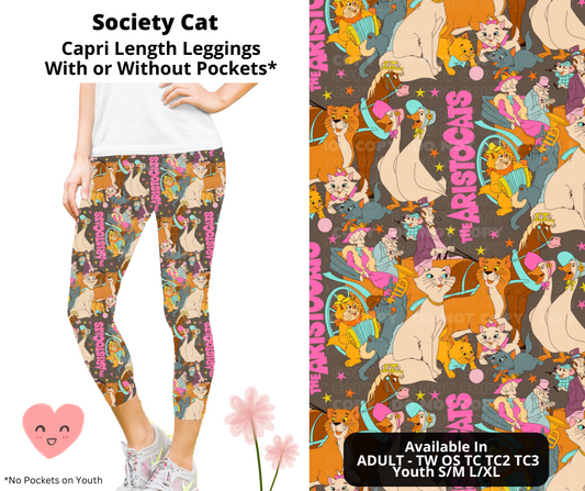 Preorder! Closes 3/3. ETA June. Society Cat Capri Leggings w/wo Pockets