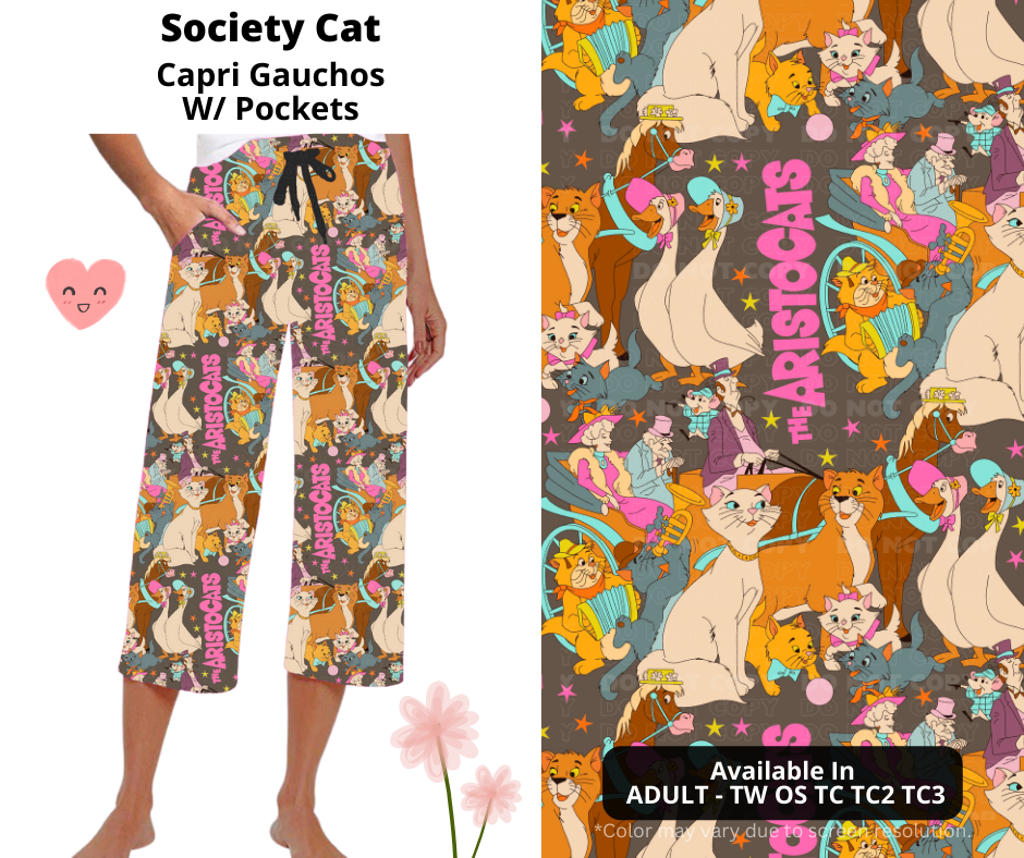 Preorder! Closes 3/3. ETA June. Society Cat Capri Gauchos