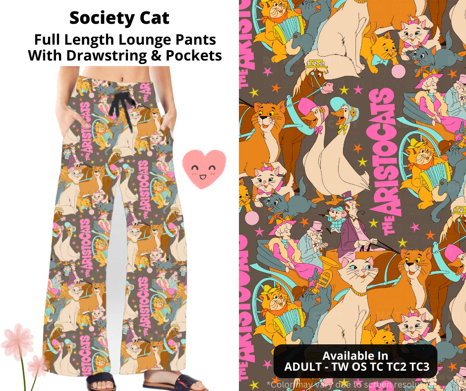 Preorder! Closes 3/3. ETA June. Society Cat Full Length Lounge Pants