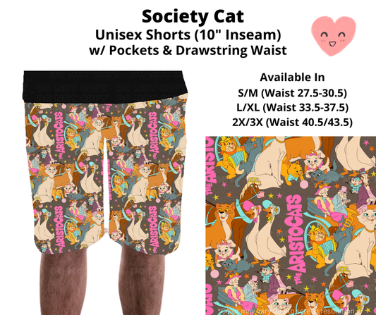 Preorder! Closes 3/3. ETA June. Society Cat Unisex Shorts