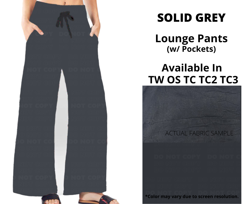 Solid Grey Full Length Lounge Pants