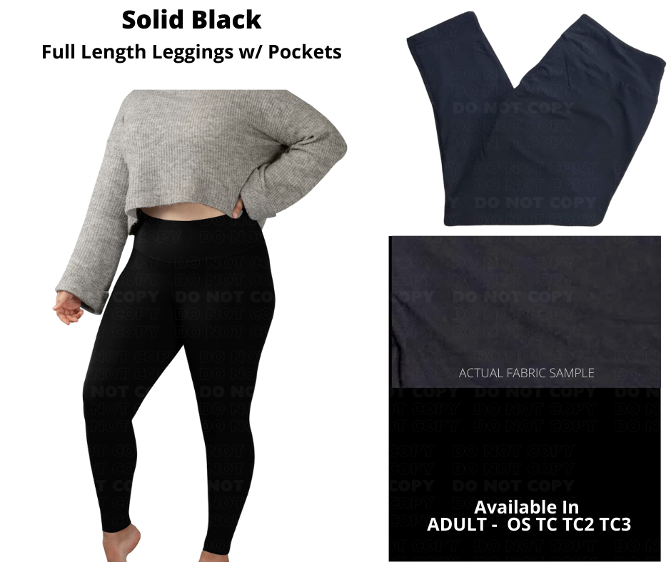 *BEST SELLING* Solid Black Full Length w/ Pockets