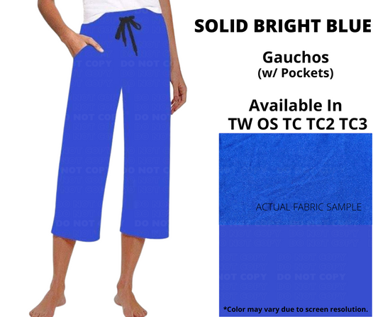 Solid Bright Blue Capri Lounge Pants