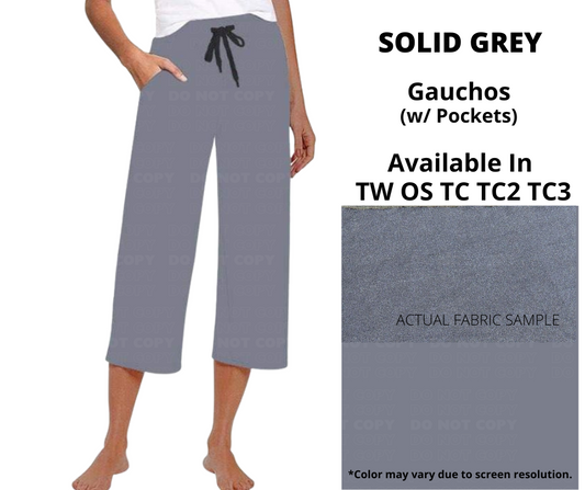 Solid Grey Capri Lounge Pants