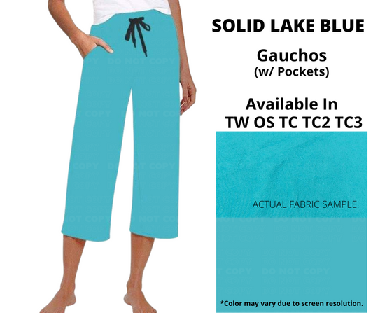 Solid Lake Blue Capri Lounge Pants